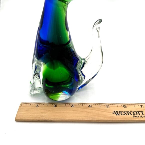 Murano Figurine Large Cat Art Glass Italy 8” Tall Vintage - Picture 10 of 11